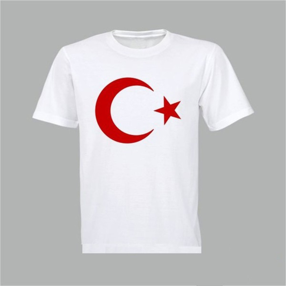 Mevlana Giyim Beyaz Kırmızı Türk Bayrağı Tişört Kıbrıs Bayraklı Tişört Erkek T-shirt Fiyatı