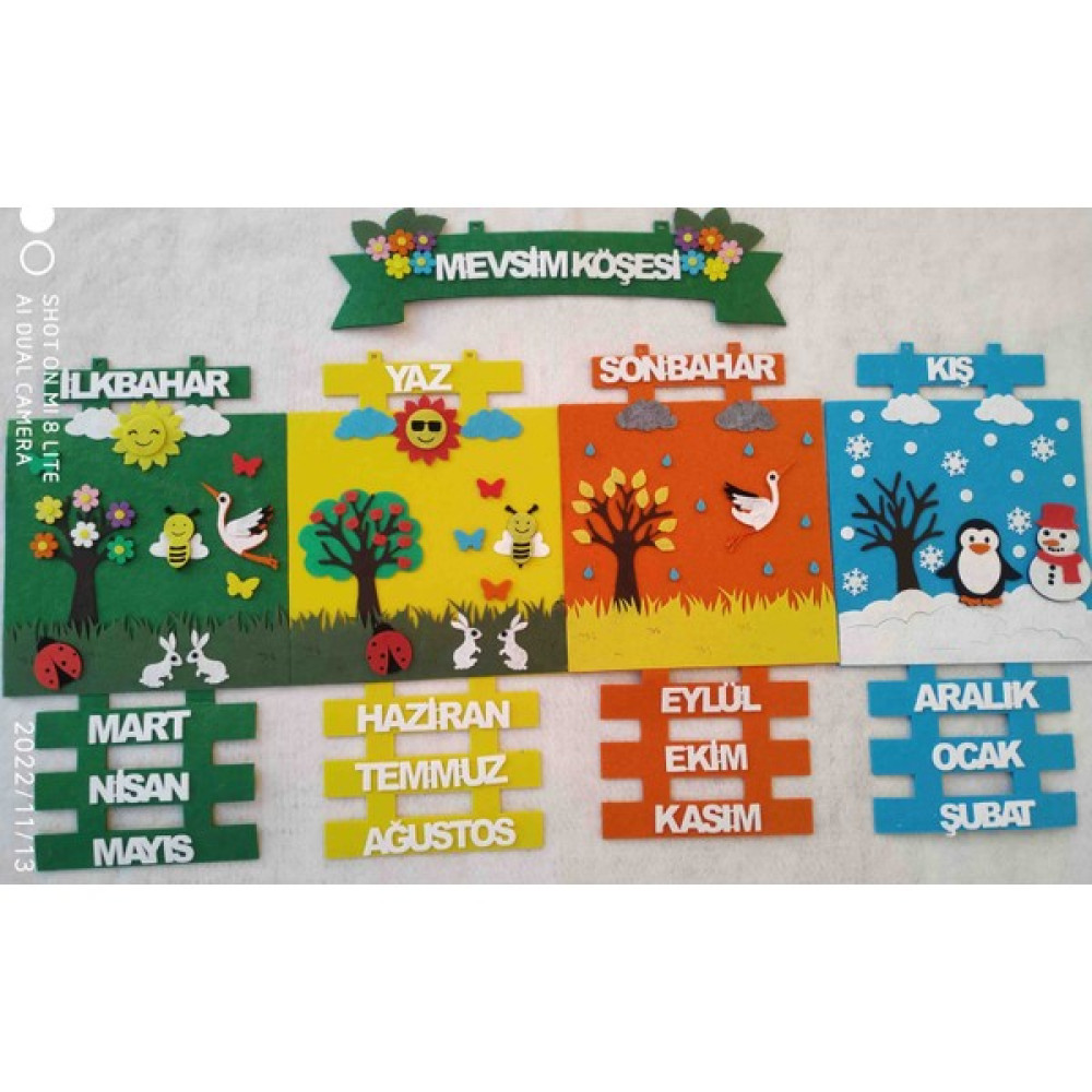 Mevsim Şeridi Köşesi Panosu(Keçeden Eğitim Materyali) Pano Fiyatı