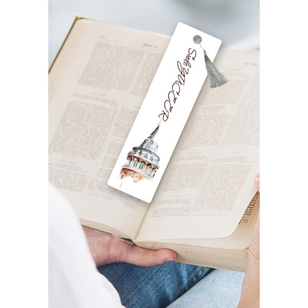 Mey Art Kitap Ayracı Beyaz Metal Renk Isme Özel Püsküllü - 15x4 cm Defter & Kağıt Ürünleri Fiyatı