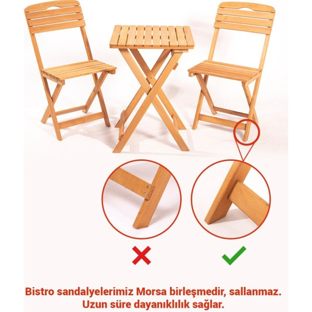 Meya Dekor Balkon Bahçe Mutfak 3'lü Bistro Set - Katlanır 2 Sandalye 1 Masa Bahçe Mobilyası Takımı Fiyatı