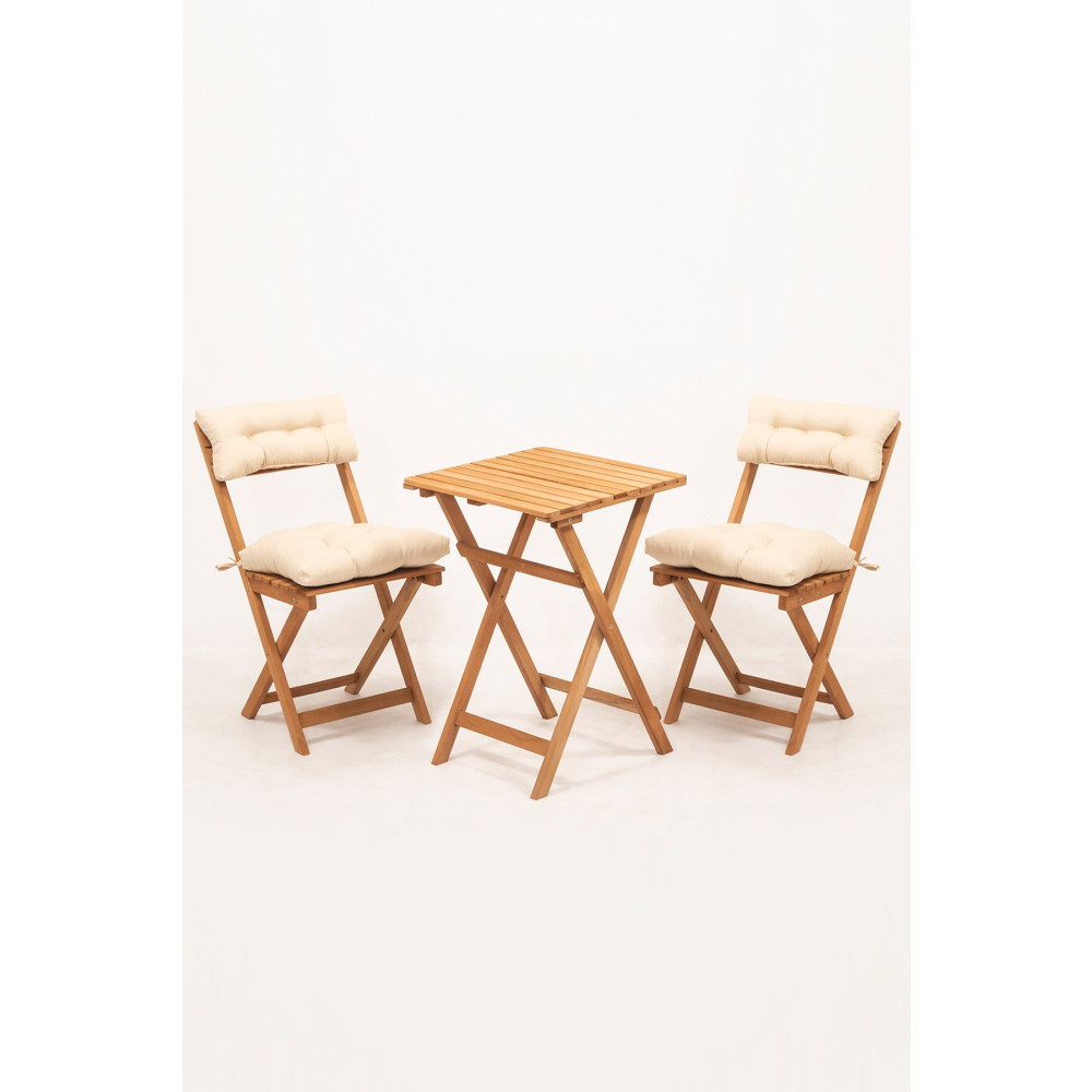 Meya Dekor Sırt Ve Oturak Minderli Balkon Bahçe Mutfak 3lü Bistro Set Katlanır Masa-sandalye 50x50 Masalı Bahçe Masası Fiyatı