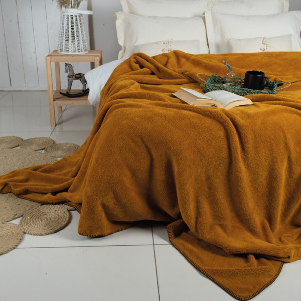 Meyn Collection 185 x 220 Extra Yumuşak Dokulu Hardal Welsoft Battaniye - 185 x 220 cm Battaniye Fiyatı