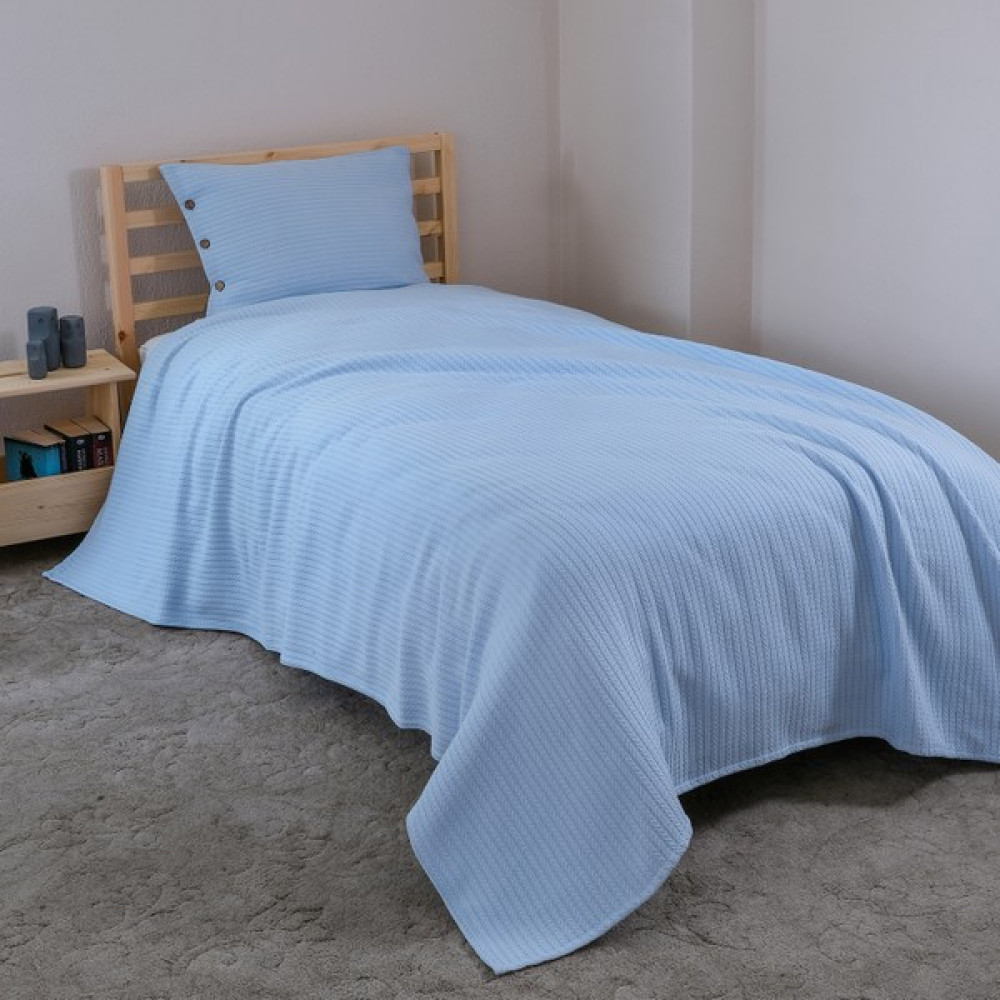 Meyn Collection Çok Amaçlı Çocuk Odası Tek Kişilik Pike Yatak Örtüsü ve Yastık Kılıfı - Mavi - 160 x 230 cm Yatak Örtüsü Fiyatı
