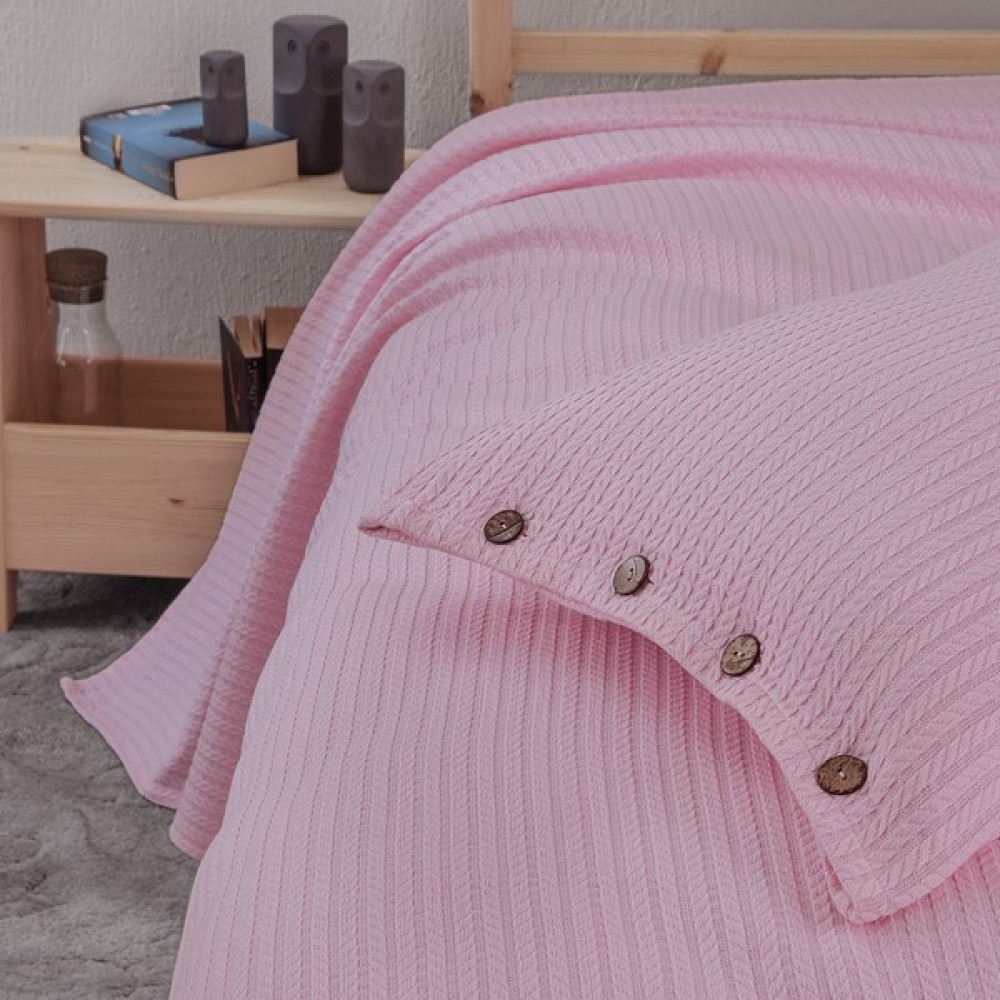 Meyn Collection Çok Amaçlı Çocuk Odası Tek Kişilik Pike Yatak Örtüsü ve Yastık Kılıfı - Pembe - 160 x 230 cm Yatak Örtüsü Fiyatı