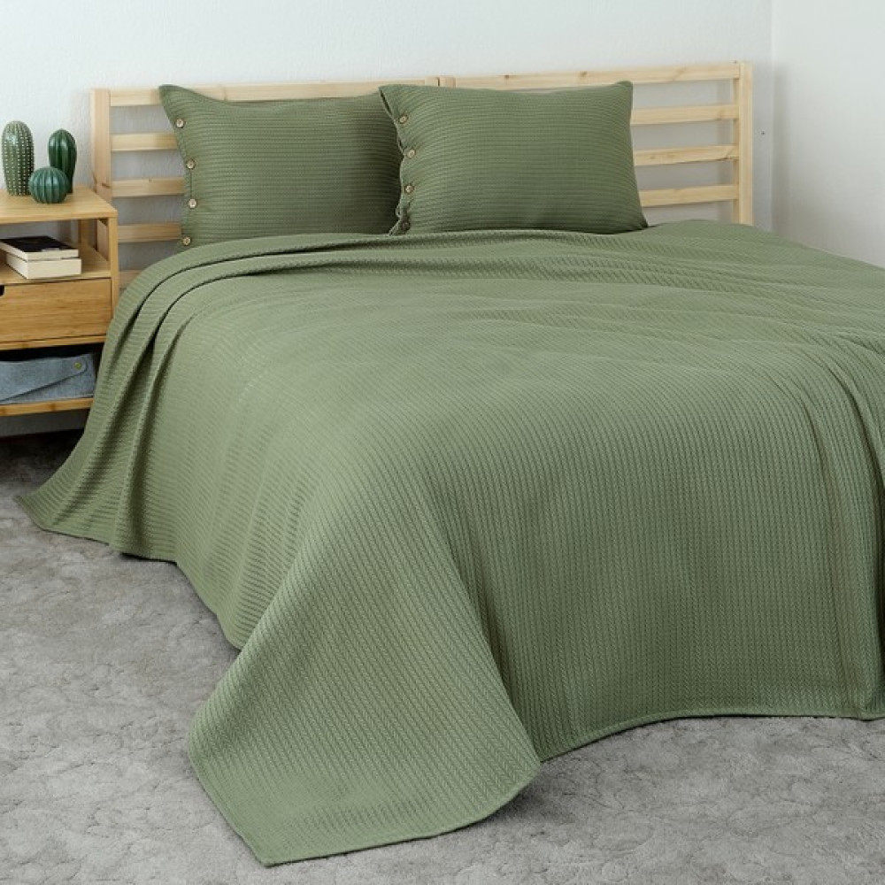Meyn Collection Çok Amaçlı Hediyelik Çeyizlik Çift Kişilik Pike Yatak Örtüsü ve Yastık Kılıfı - Yeşil - 220 x 240 cm Yatak Örtüsü Fiyatı