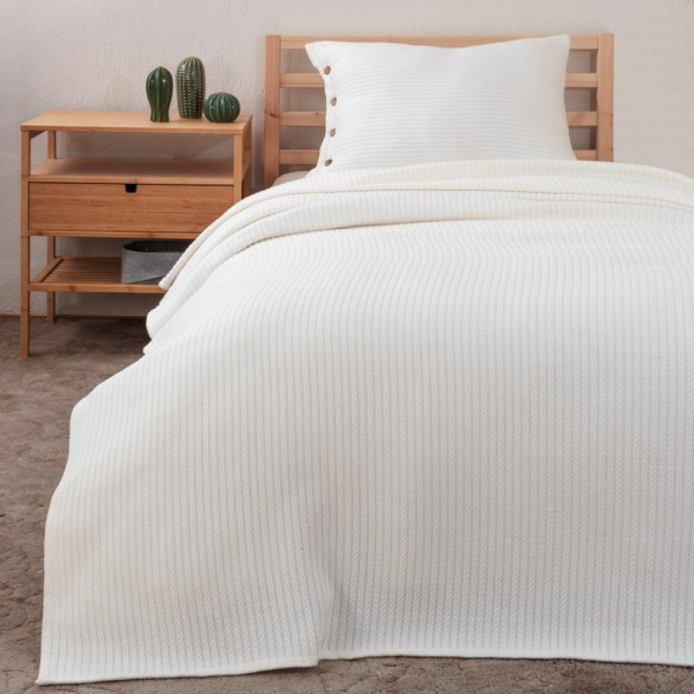 Meyn Collection Genç Odası Çok Amaçlı Tek Kişilik Pike Yatak Örtüsü ve Yastık Kılıfı - 160 x 230 cm - Ekru Yatak Örtüsü Fiyatı