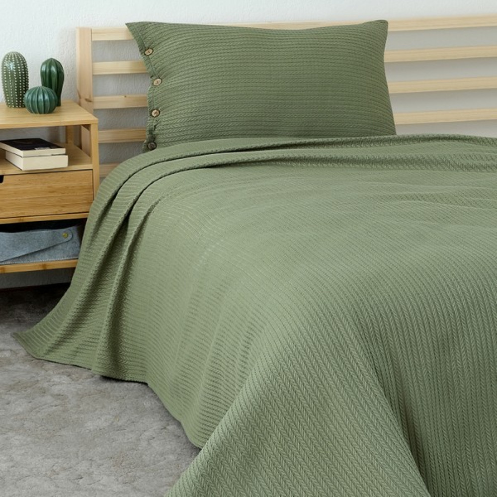 Meyn Collection Genç Odası Çok Amaçlı Tek Kişilik Pike Yatak Örtüsü ve Yastık Kılıfı - 160 x 230 cm - Yeşil Yatak Örtüsü Fiyatı