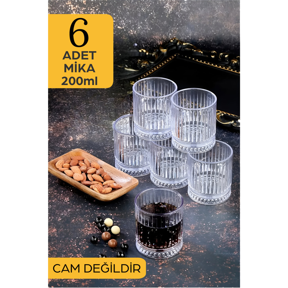 Meysa 6lı 200 ml Meşrubat Su Bardağı Elysia Model Mika Kristal Bardak - Cam Değildir- Fincan / Bardak / Kahve Takımı Fiyatı