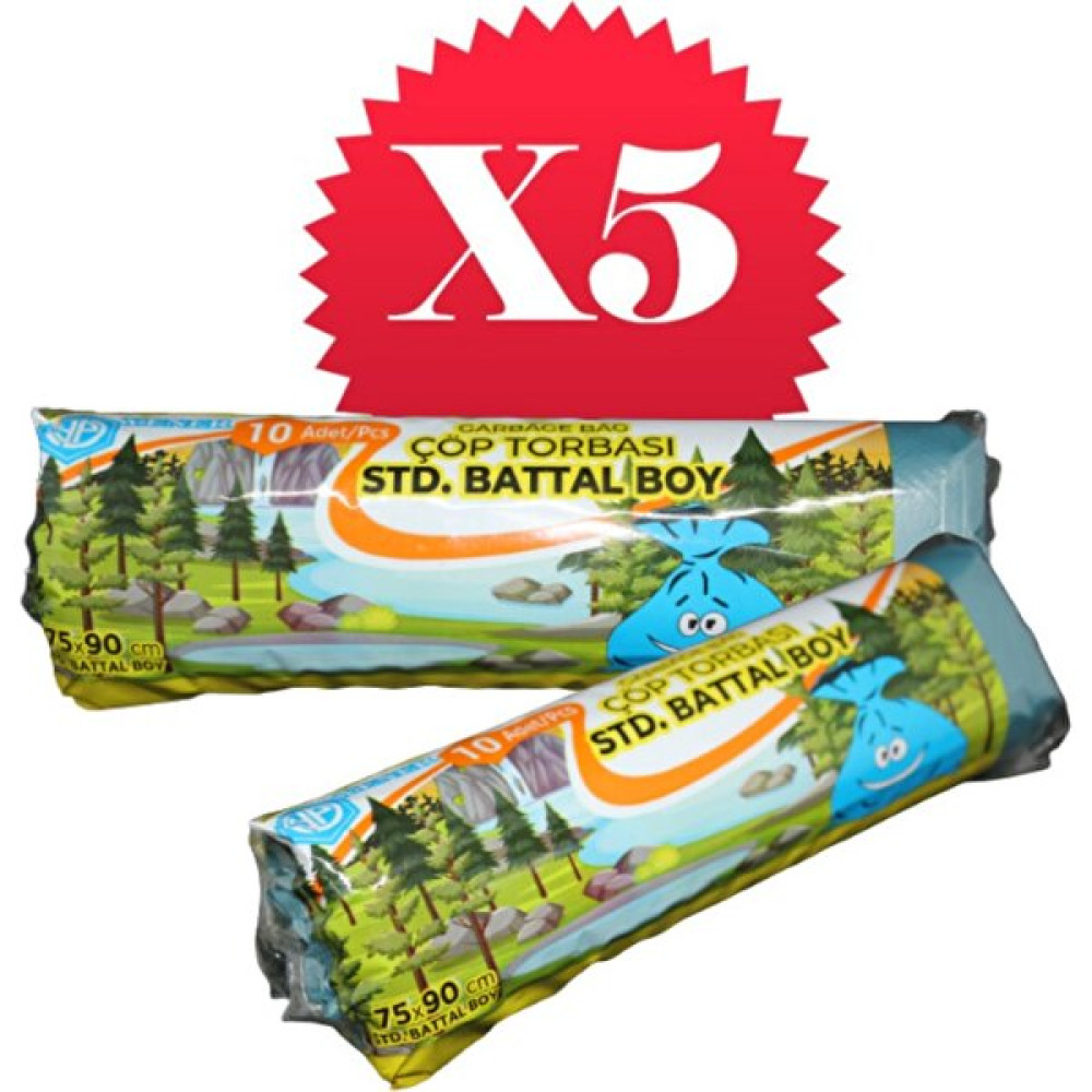 Mezpack Ambalaj Çöp Poşeti Battal Boy (5 Paket) - 75 x 90 cm Çöp Poşetleri Fiyatı