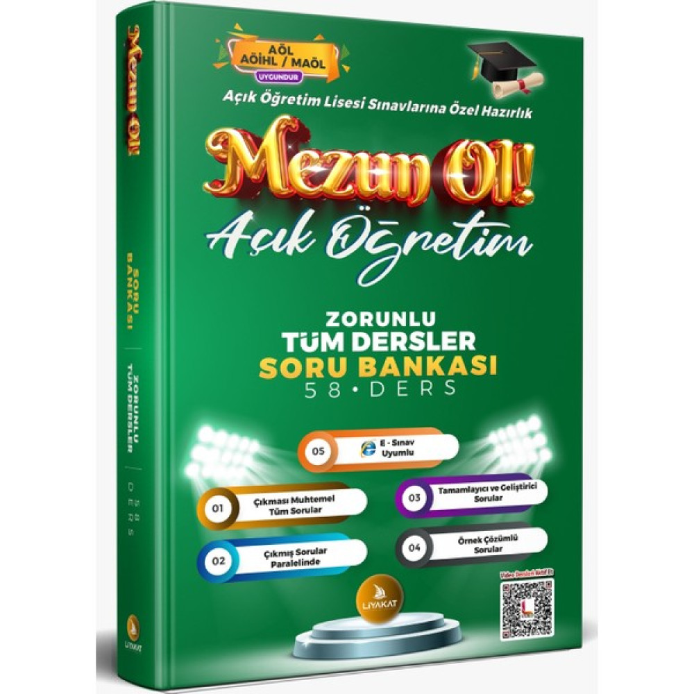 Mezun Ol Zorunlu Tüm Dersler Soru Bankası - Açık Öğretim Lisesi Sınavlarına Özel Hazırlık Ders Sınav Kitapları Fiyatı