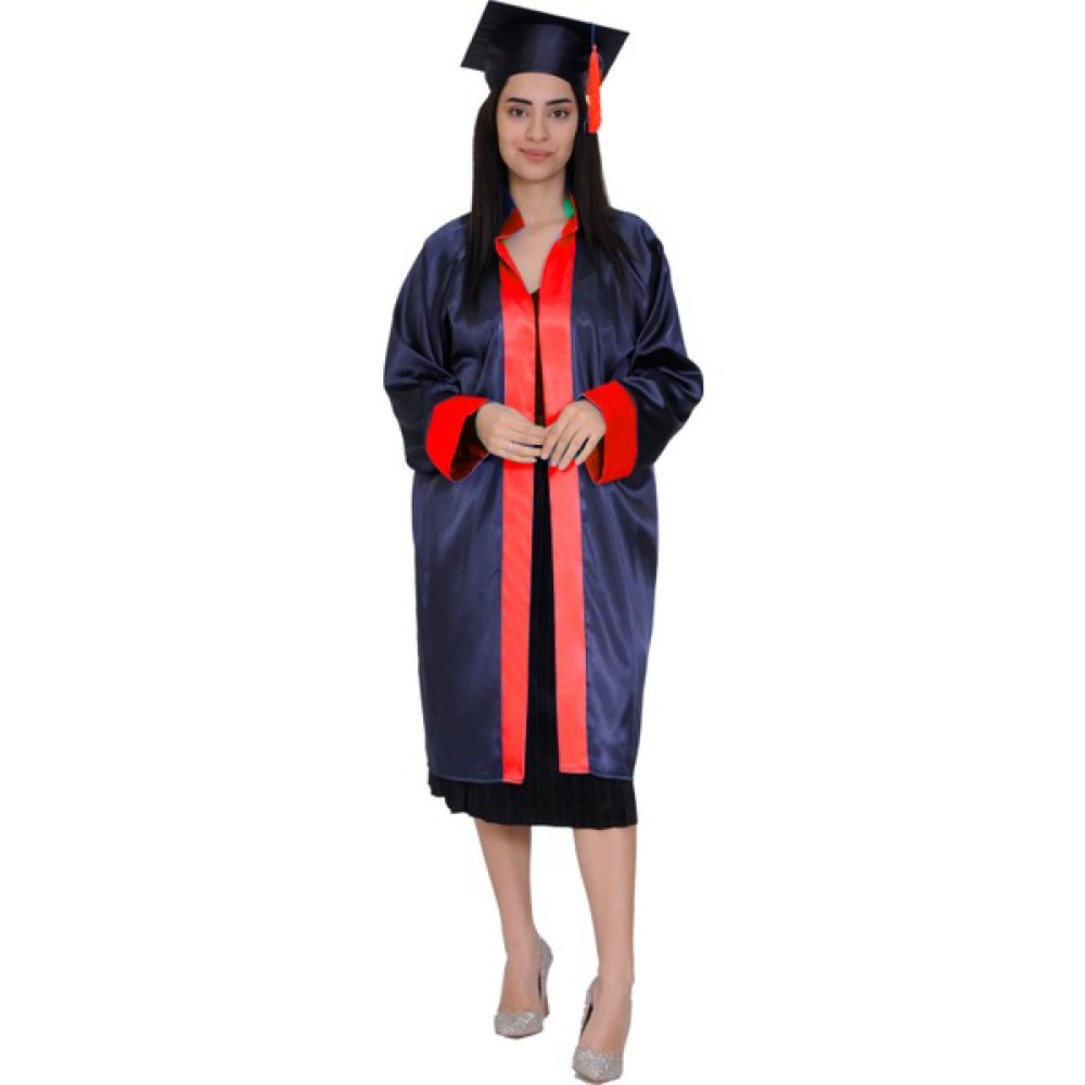 Mezuniyetshop Mezuniyet Kep Cübbe Lise Lacivert Kırmızı - M - Lacivert - Kırmızı Oyuncak Fiyatı