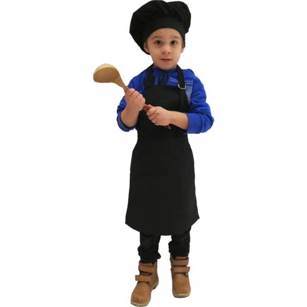 Mezuniyetshop Mutfak Önlüğü Şapkalı Çocuklar Için - Standart - Siyah Mutfak Önlüğü Fiyatı
