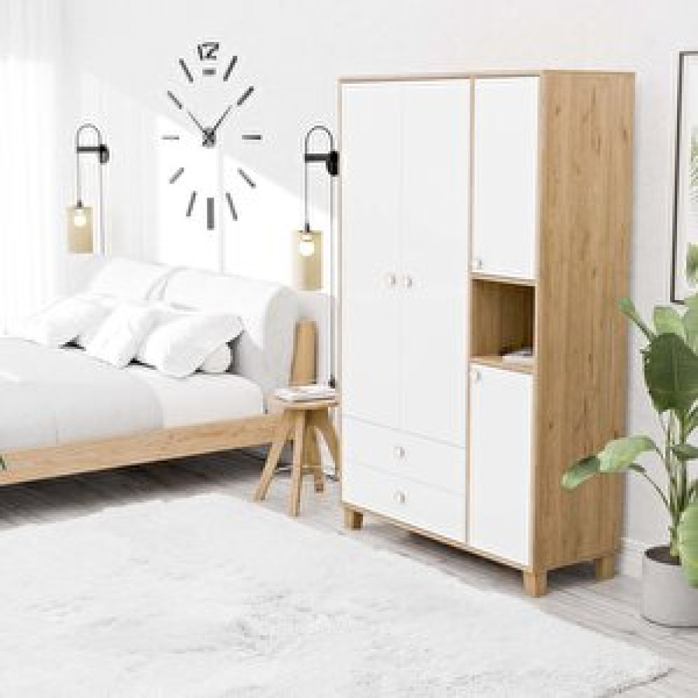 Mezza 3522 Li̇sa 4 Kapili Gardirop Sepet-beyaz Gardrop & Dolap Fiyatı