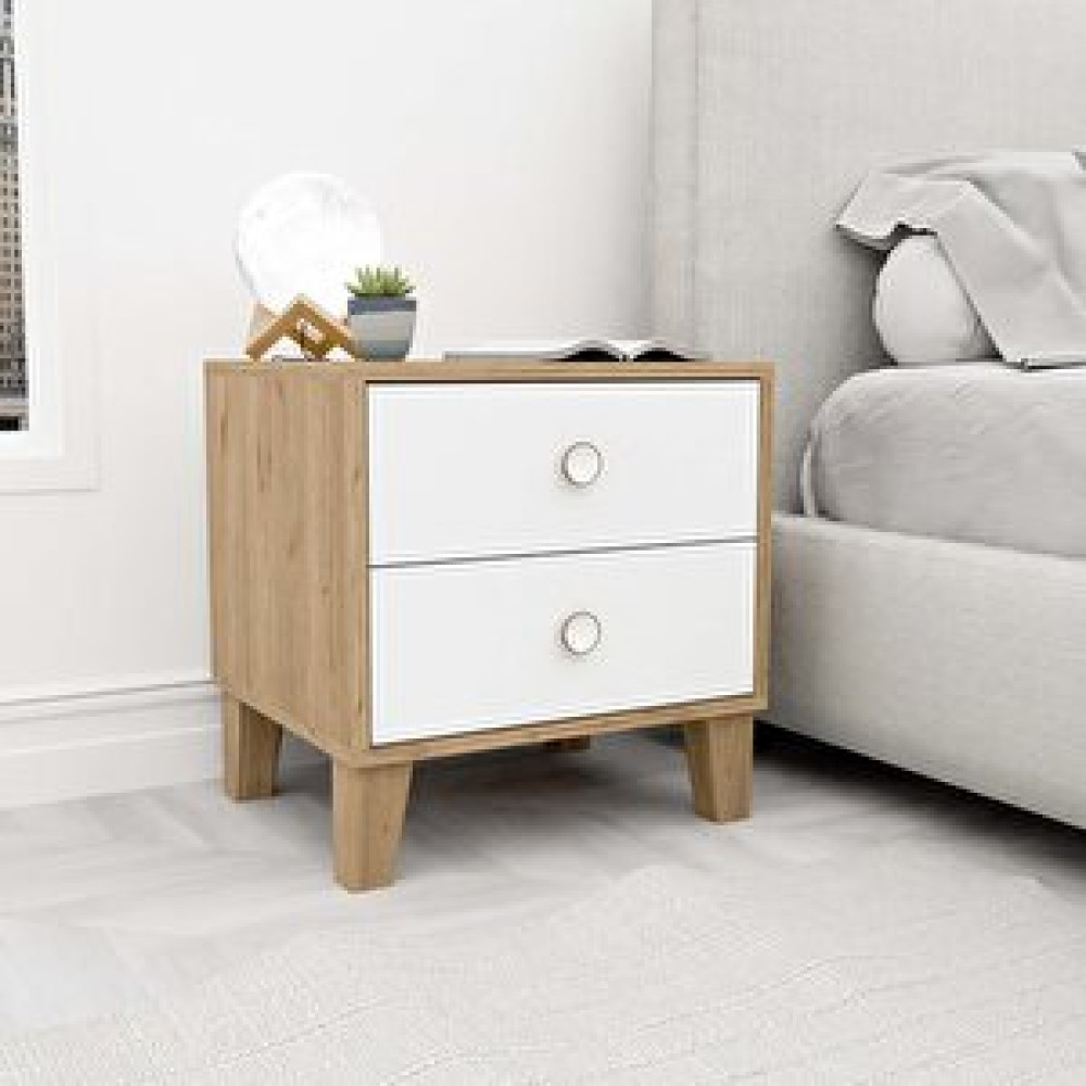 Mezza 3690 Lisa 2 Çekmeceli̇ Ayakli Komodi̇n Sepet-beyaz Komidin Fiyatı