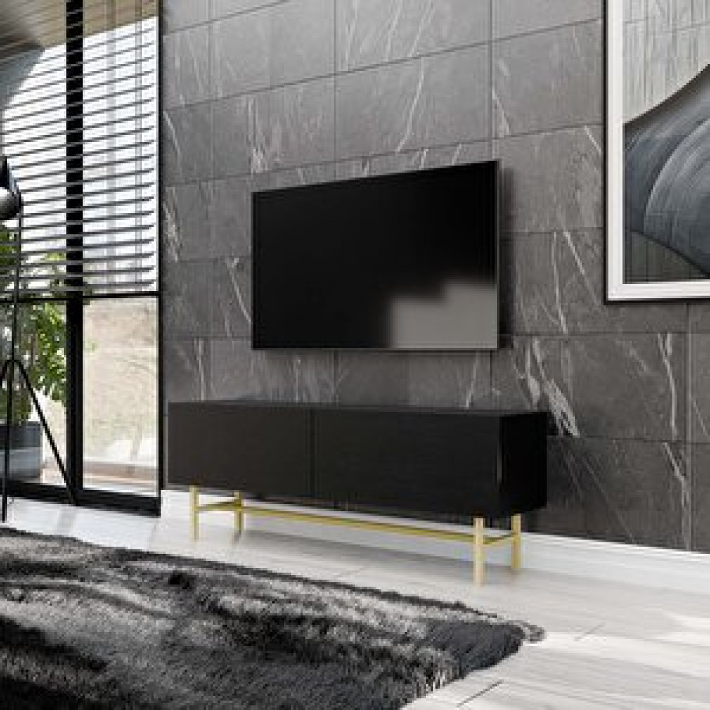 Mezza 4020 Verde 138 Cm Gold Metal Ayaklı Tv Üni̇tesi̇ Si̇yah Tv Ünitesi / Sehpası Fiyatı