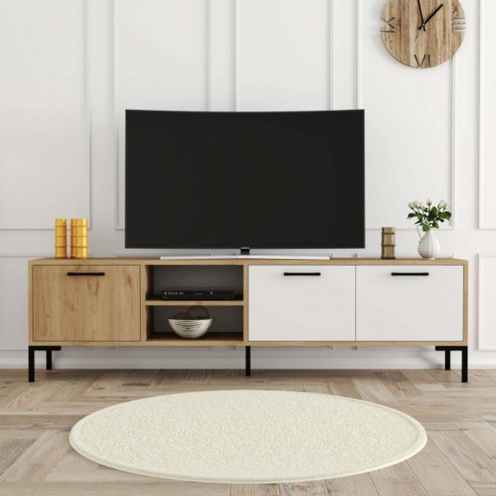 Mezza Aurora (Metal Ayakli) Tv Unitesi Sepet - Beyaz 1594 Tv Ünitesi / Sehpası Fiyatı