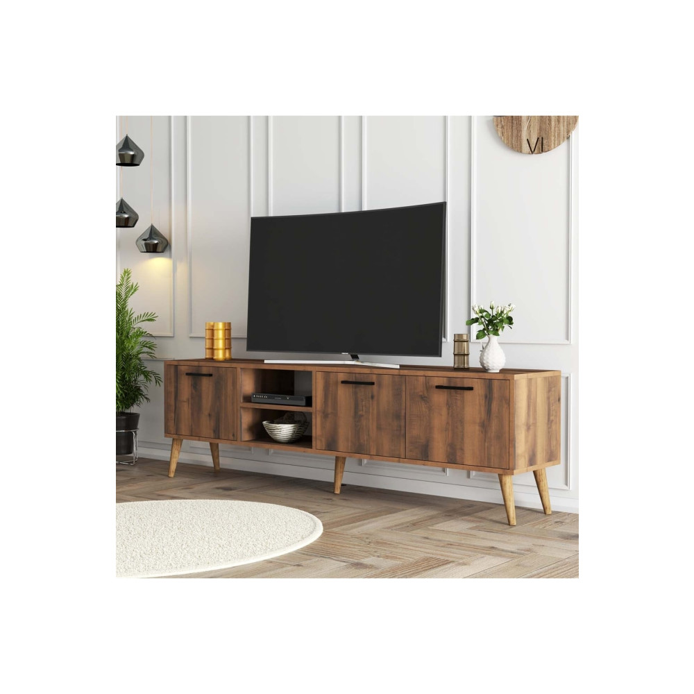 Mezza Exxen 180 Cm (ahşap Ayaklı) Tv Ünitesi Hat Rengi Tv Ünitesi / Sehpası Fiyatı