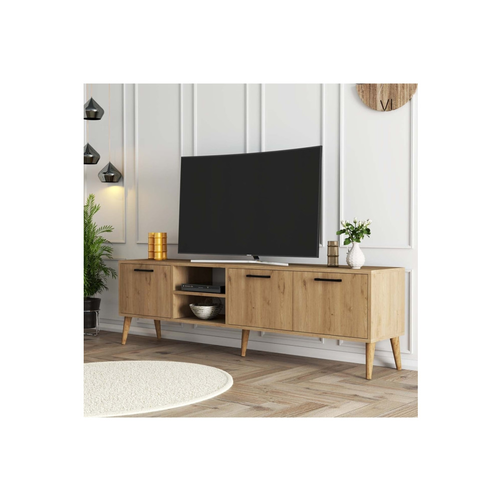 Mezza Exxen 180 Cm (ahşap Ayaklı) Tv Ünitesi Sepet Rengi Tv Ünitesi / Sehpası Fiyatı