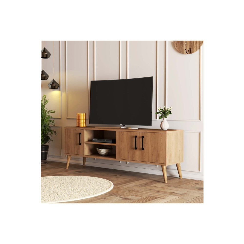 Mezza Exxen (AHŞAP AYAKLI) Tv Ünitesi Sepet Tv Ünitesi / Sehpası Fiyatı