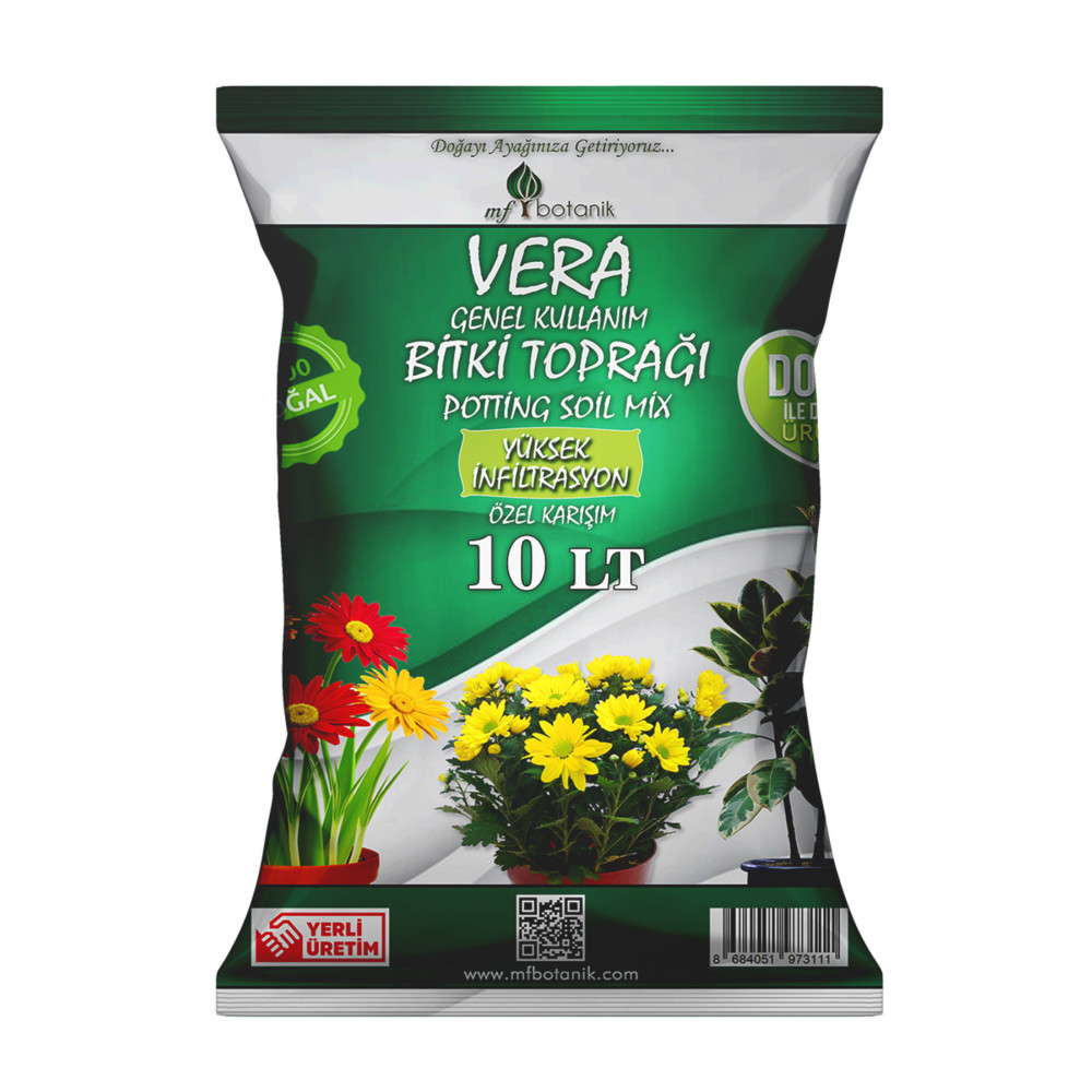 MF Botanik Vera Ithal Torf Cocopeat Özel Karışım Saksı Harcı Bitki Toprağı 10 Litre Toprak Bitki Fiyatı