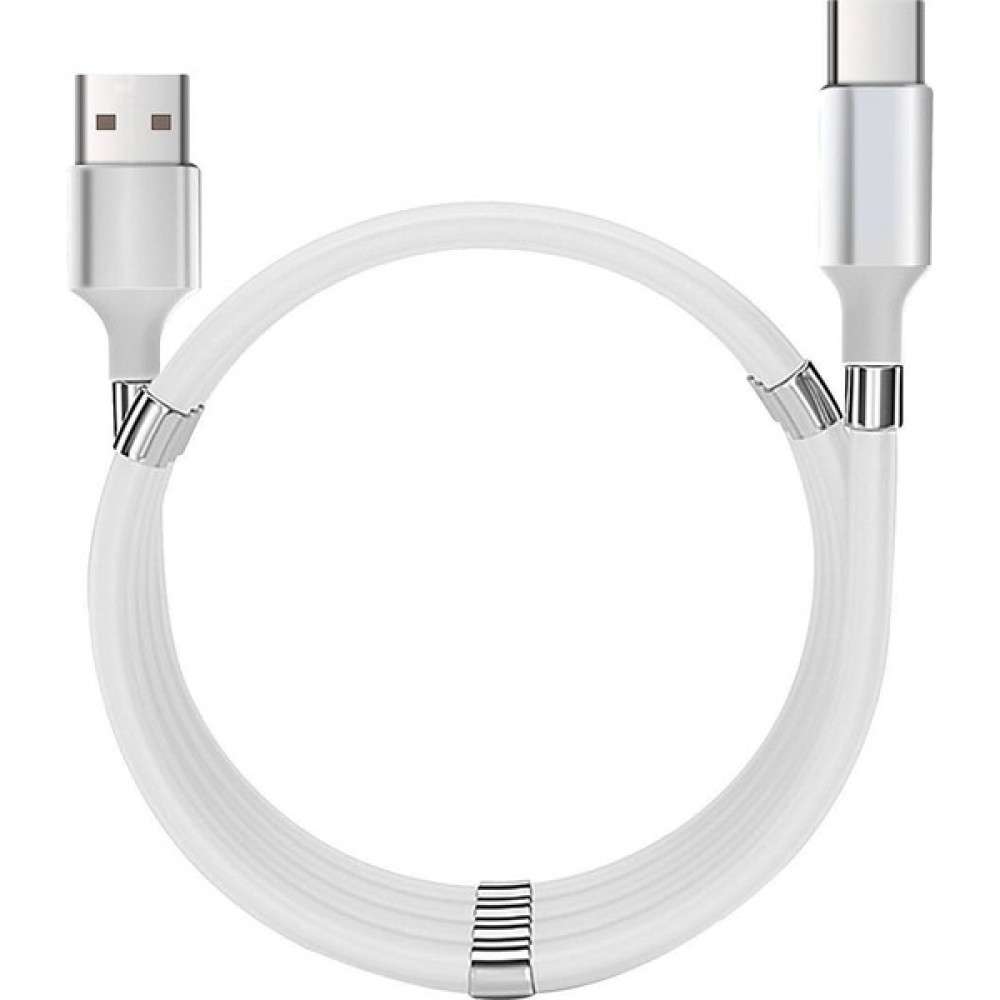 MF Product Jettpower 0597 Mıknatıslı Sarma Type-C Şarj Kablosu 1 m Beyaz Cep Telefonu Şarj Cihazı Fiyatı
