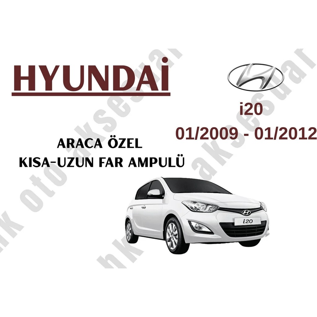 MFK Hyundai I20 01/2009 - 01/2012 Araca Özel Kısa Uzun Far Ampulü H4 Araba & Motorsiklet Aksesuarı Fiyatı