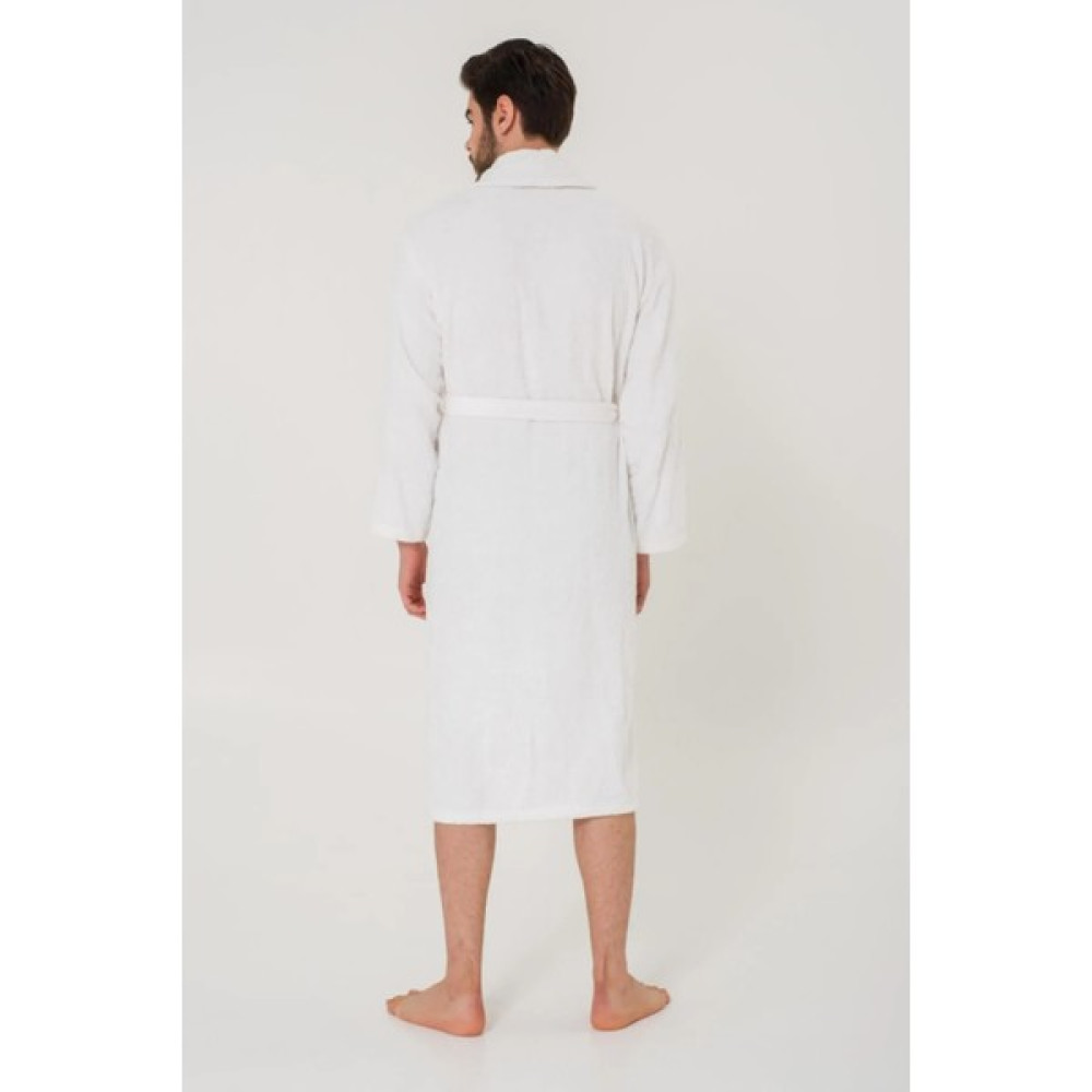 Mg Home Düz ve Pamuklu Şal Yaka Erkek Bornoz - Beyaz - 3XL Bornoz Fiyatı
