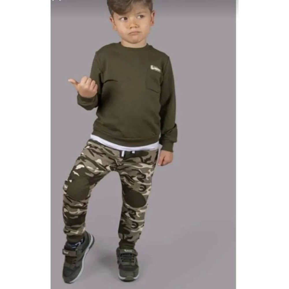 MGD Kamuflaj Asker Sweatshirt Eşofman Takımı Alt Üst Takım-Haki Yeşil(1beden Büyük Alınız) Kız Çocuk Eşofman Fiyatı
