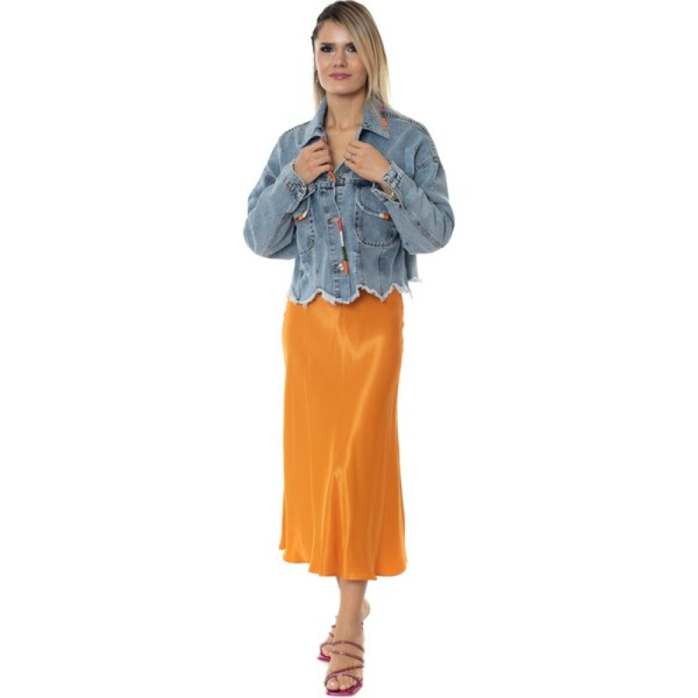 Mgebutik Mavi Kadın Yıpratmalı Kısa Jean Ceket Bayan Ceket Fiyatı