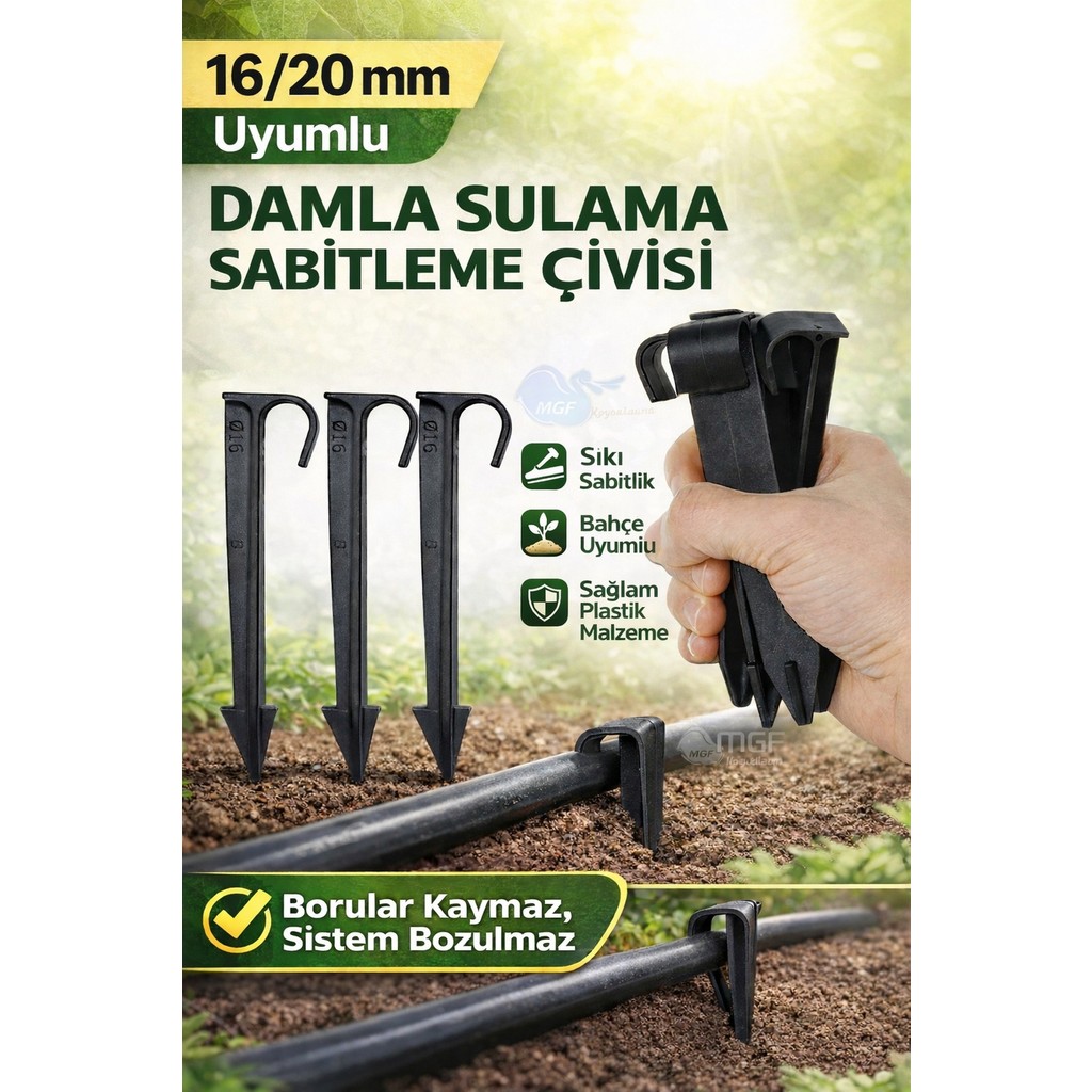 Mgf Plast 100 Adet Damla Sulama Hortumu Sabitleme Kazığı-Damlama Kazık-Plastik Kazık Diğer Fiyatı