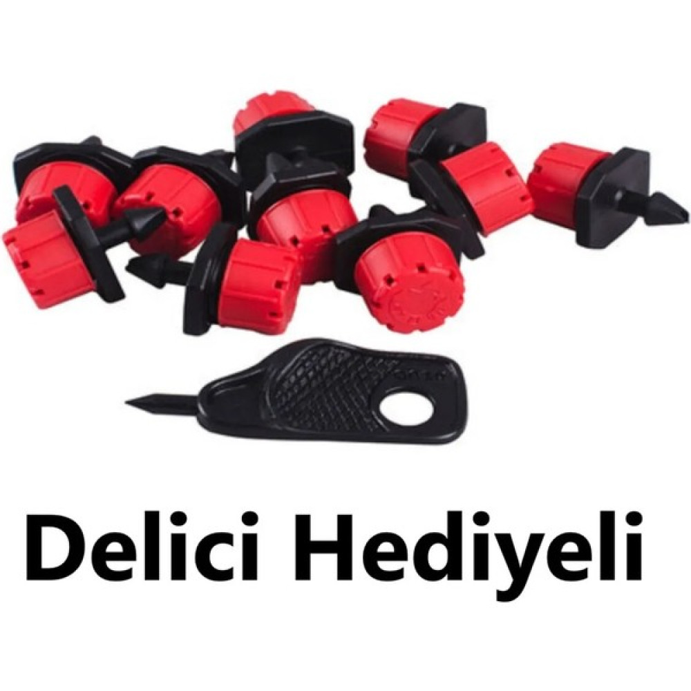 Mgf Plast Mgf 500 Adet Damla Sulama Kırmızı Debi Ayarlı Hatüstü Damlatıcı Meme Hortum Aparatı Sulak Fiyatı