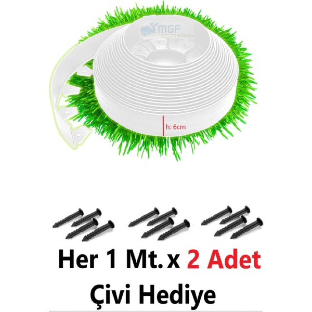Mgf Plast Mgf Çim Ayırıcı 20 mt Beyaz Çim Sınırlayıcı Taş Toprak Ayıracı Çim Taş Toprak Bariyeri Ayraç Bahçe Dekorasyon & Düzenleme Fiyatı