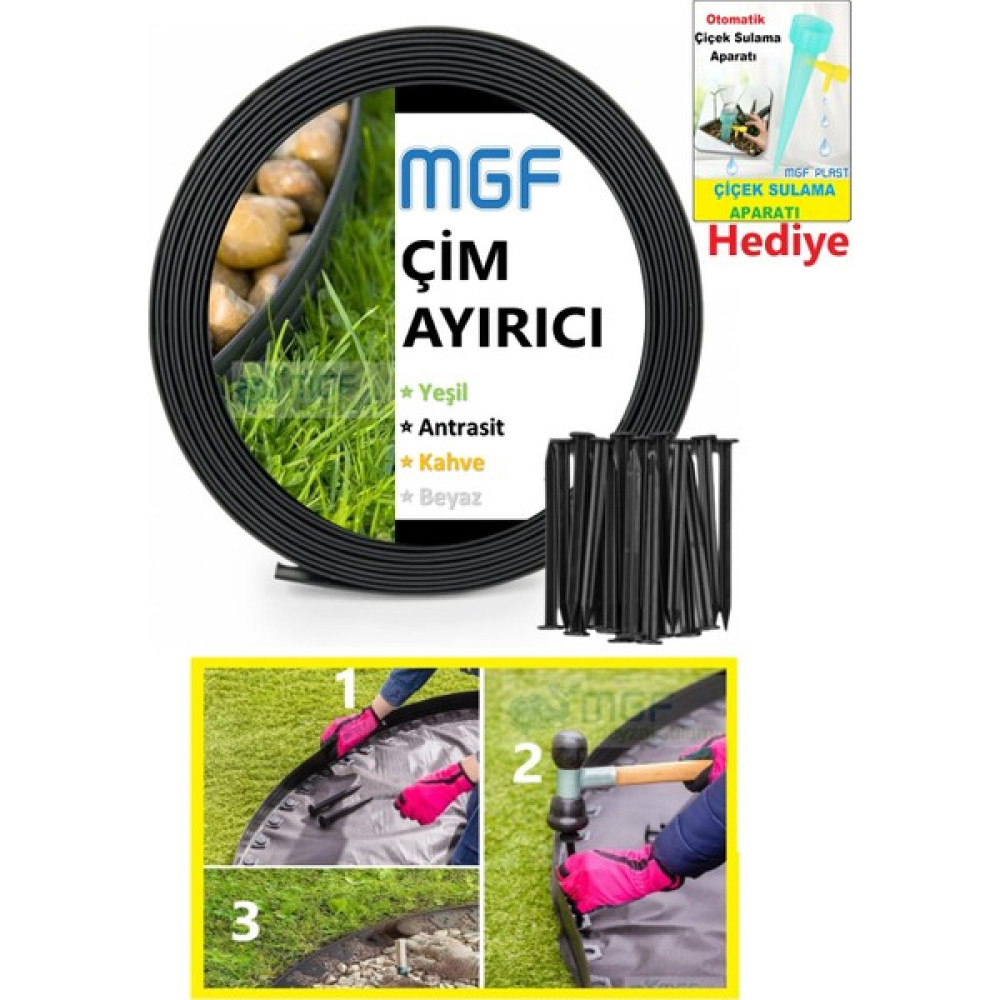 Mgf Plast Mgf Çim Ayırıcı / Sınırlandırıcı Plastik Ayraç 25 Metre – Siyah Bahçe Dekorasyon & Düzenleme Fiyatı