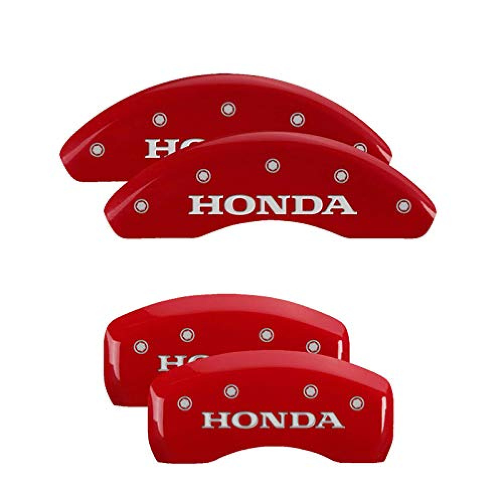 MGP Caliper Covers - Brake Caliper Covers 2018-2023 Honda Accord (20224s) Front and Rear Set - Honda Logo - Red