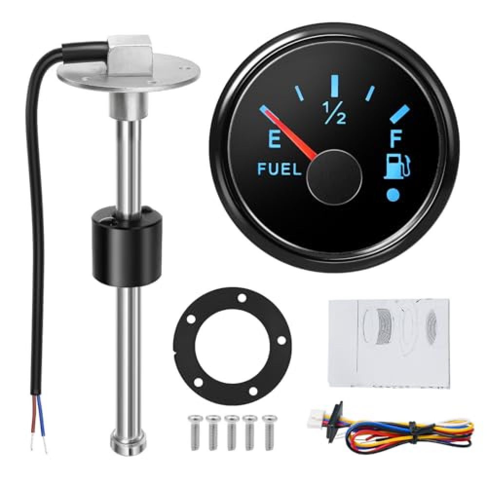 MH Fuel Sending Unit and Gauge 18"(450mm) 316 Stainless Steel Fuel Tank Level Sender 240-33ohm for AUTO Car Truck Boat Marine(Black)