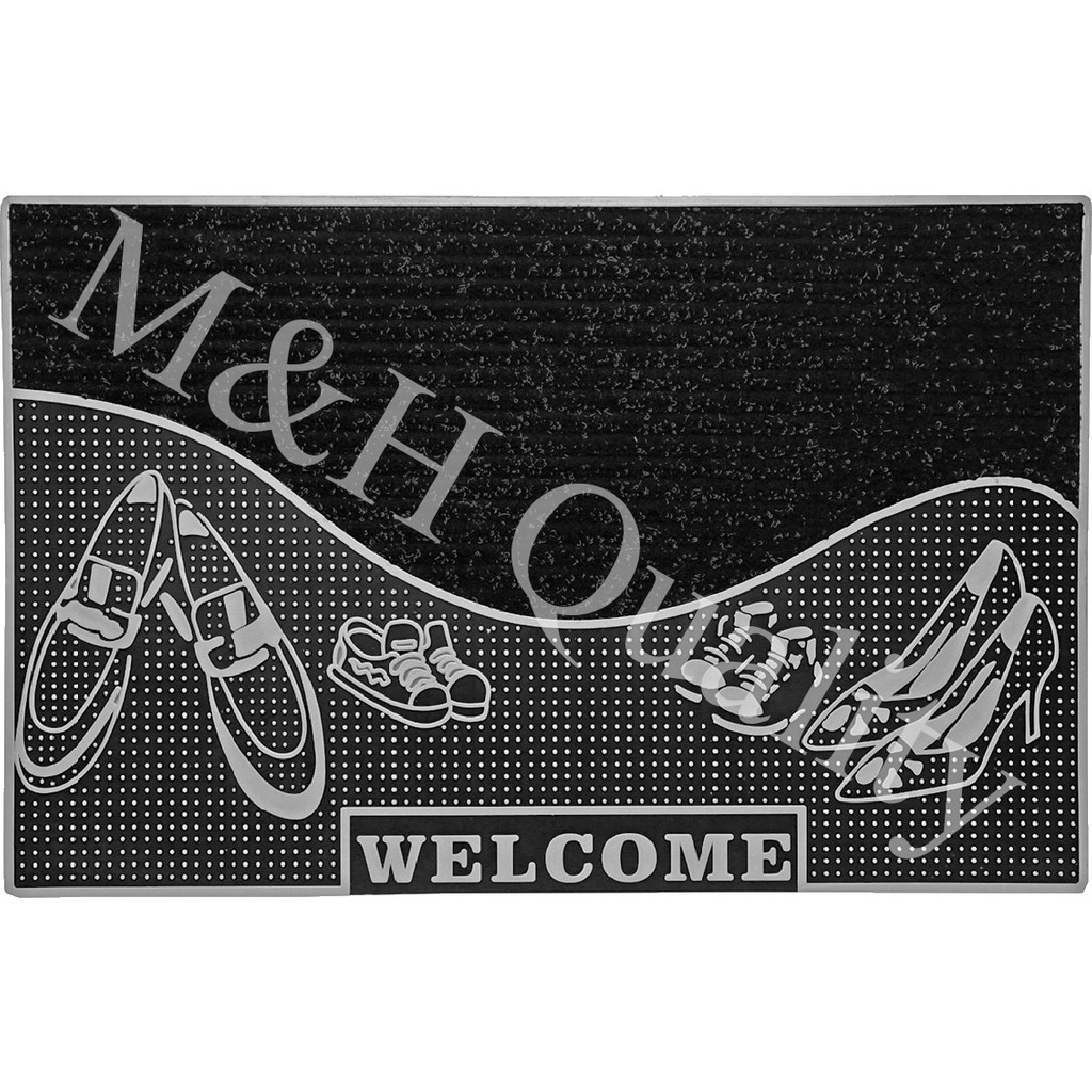 M&H Welcome(Hoş Geldiniz) Yazlı Kapı Önü Paspası - 45 x 70 cm - Gümüş Araca Özel Paspaslar Fiyatı