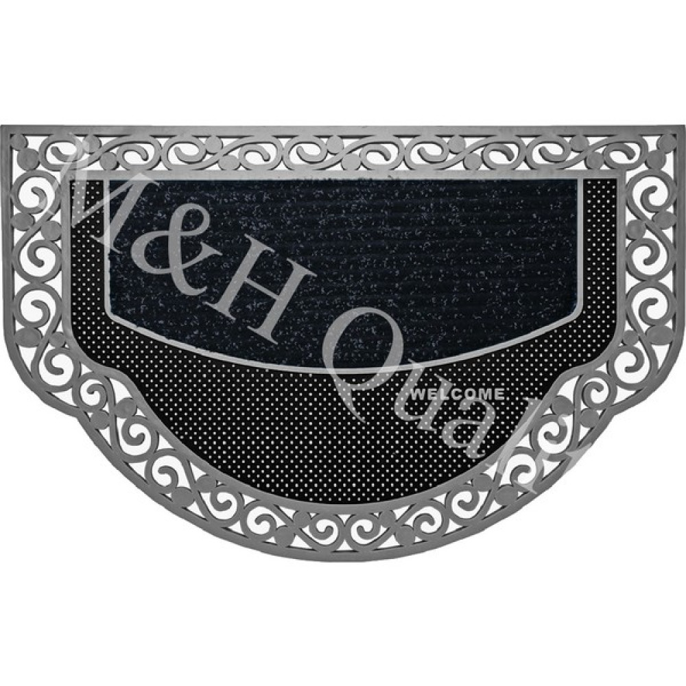 M&H Yarım Ay Modeli Welcome Yazlı Kapı Önü Paspası - 45 x 70 cm - Gümüş Paspas Fiyatı