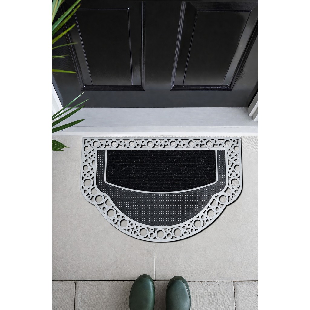 M&H Yarım Ay Modeli Welcome Yazlı Kapı Önü Paspası - 45 x 70 cm - Gümüş Araca Özel Paspaslar Fiyatı