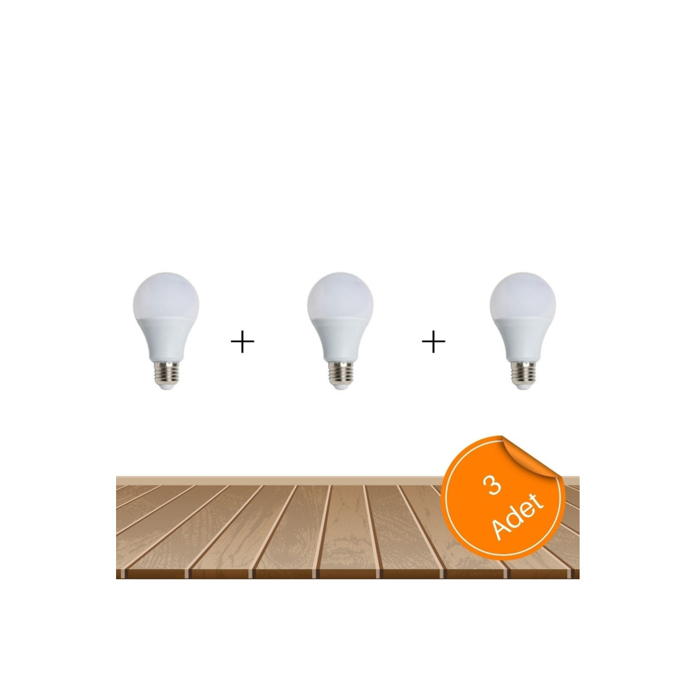 MHK Collection Led Ampul Beyaz Renk 9 Watt Tasarruflu 3lü Paket Klasik Ampul Fiyatı