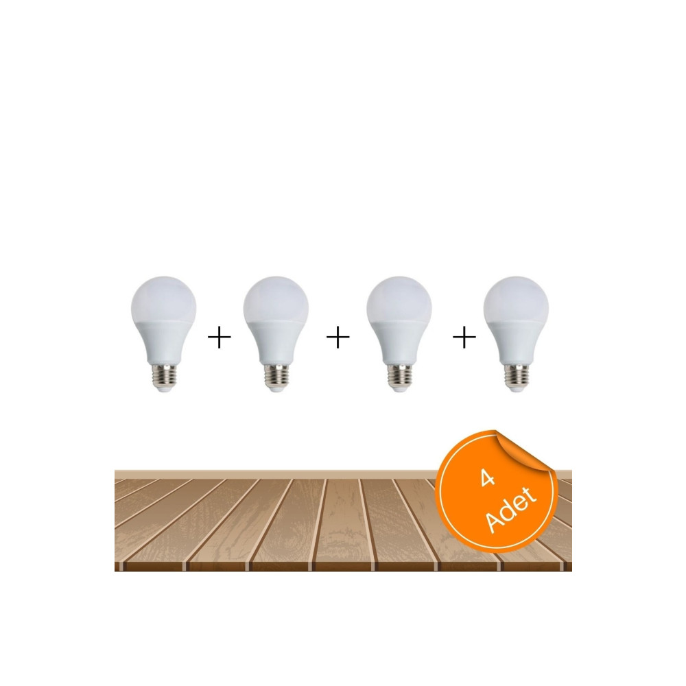 MHK Collection Led Ampul Beyaz Renk 9 Watt Tasarruflu 4lü Paket Klasik Ampul Fiyatı