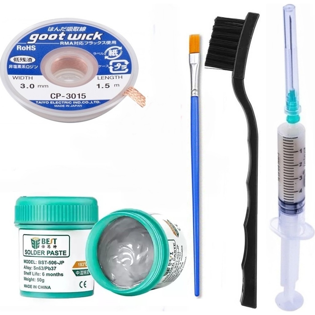 MHM Krem Lehim Solder Paste 183°C SN63/PB37 50G Flux Lehim Toplama CP3015 Lehim Emme Teli 3,0 mm 5in1 Lehim & Havya Fiyatı
