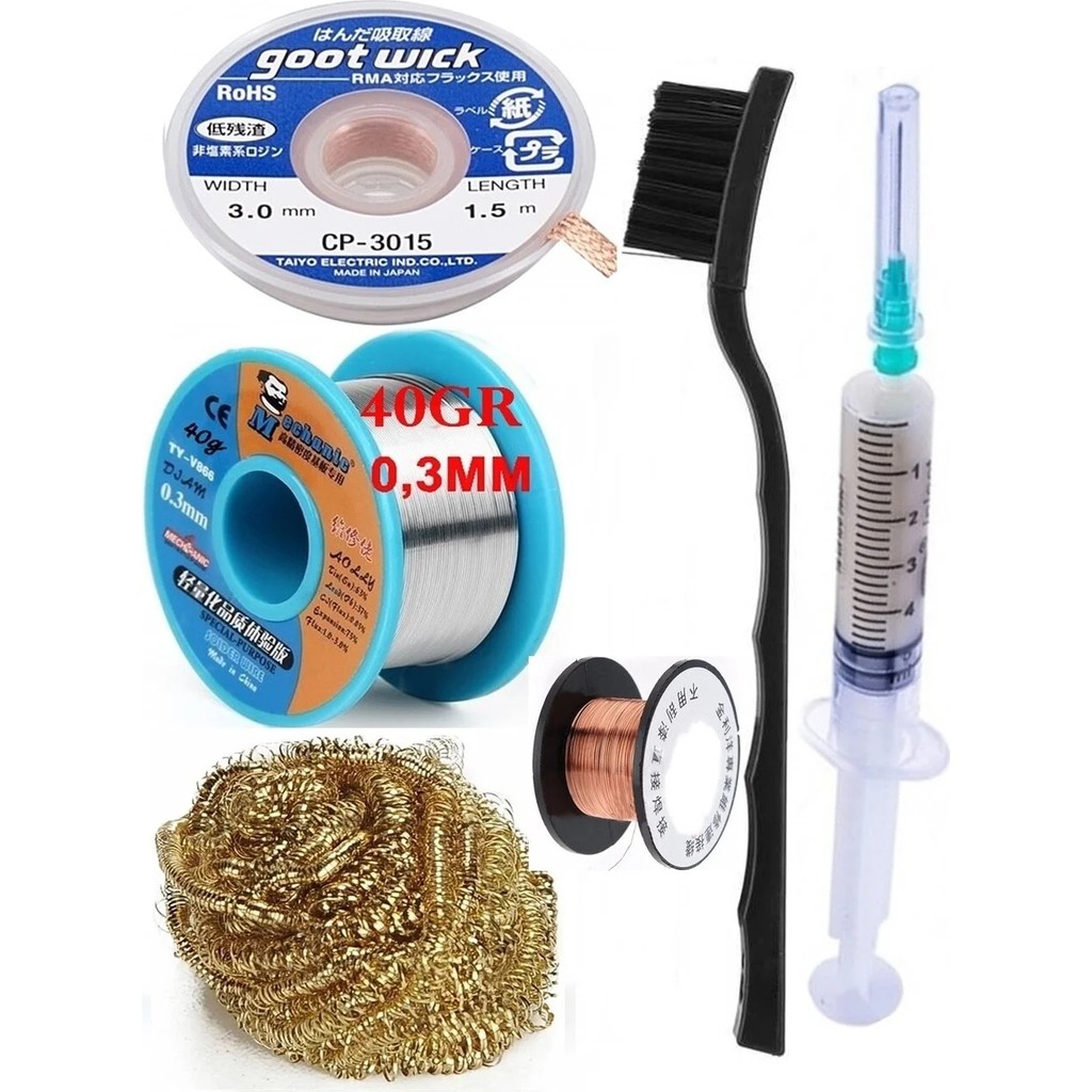 MHM Mechanic/ Lehim 40G 0,3mm Havya Ucu Temizleme Teli Lehim Toplama CP-3015 Emme Teli 3,0mm Lehimleme SET013 Lehim & Havya Fiyatı