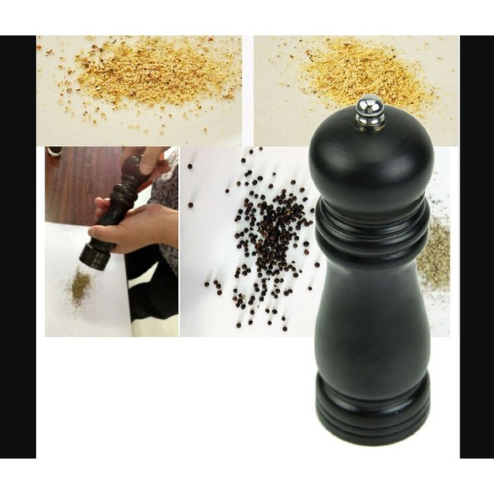 MHülür Ahşap Tuz Karabiber Baharat Öğütücü Değirmen 20 cm - Siyah - 200 ml Baharat Setleri & Baharatlıklar Fiyatı