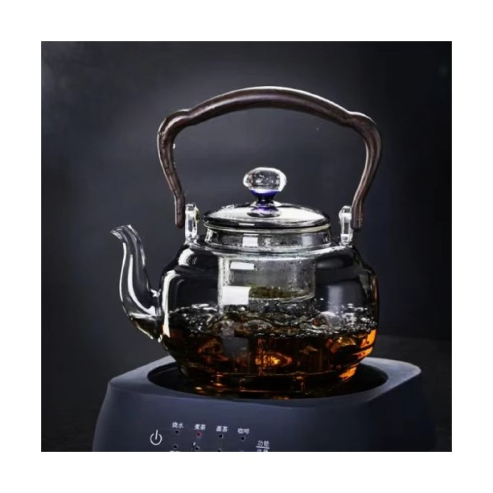 Mi-Ça Home Şık Tasarım Bambu Saplı Çaydanlık 1100 Ml. Brosilikat Demlik Çay / Çaydanlık Setleri Fiyatı