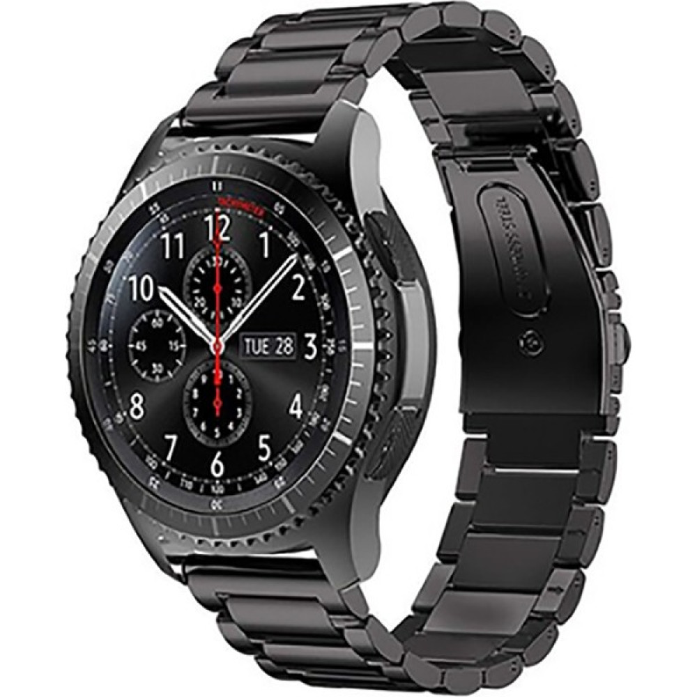 Mi Watch Color - Mi Watch -Mi Watch S1 Uyumlu 22 mm Paslanmaz Çelik Kordon - Siyah Giyilebilir Teknoloji Aksesuarları Fiyatı