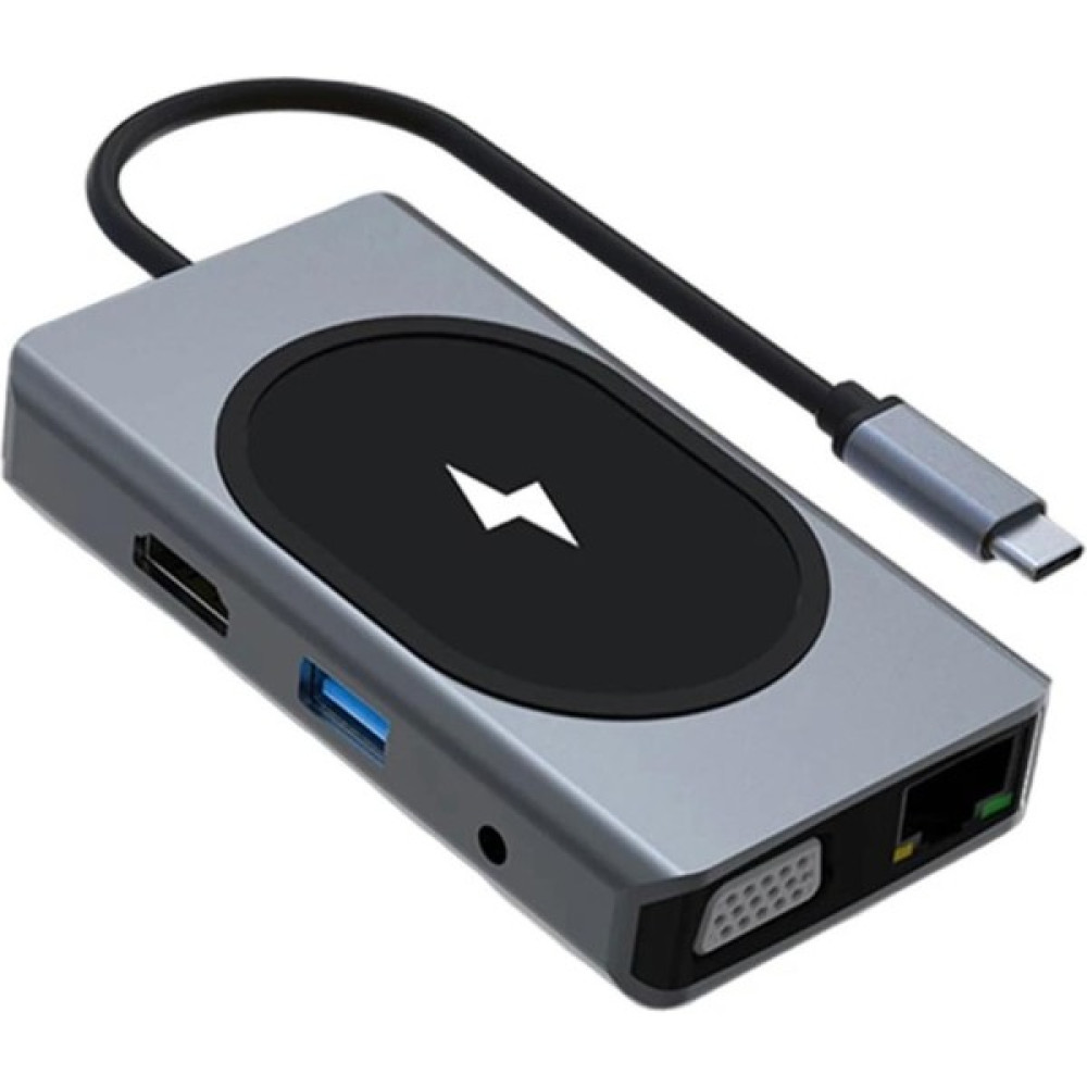 Mi7a 9in1 USB Type-C Hub Port Adaptör 4K Hdmı USB Ethernet Pd Girişli 15W Kablosuz Şarj Bilgisayar Çevirici ve Adaptörü Fiyatı