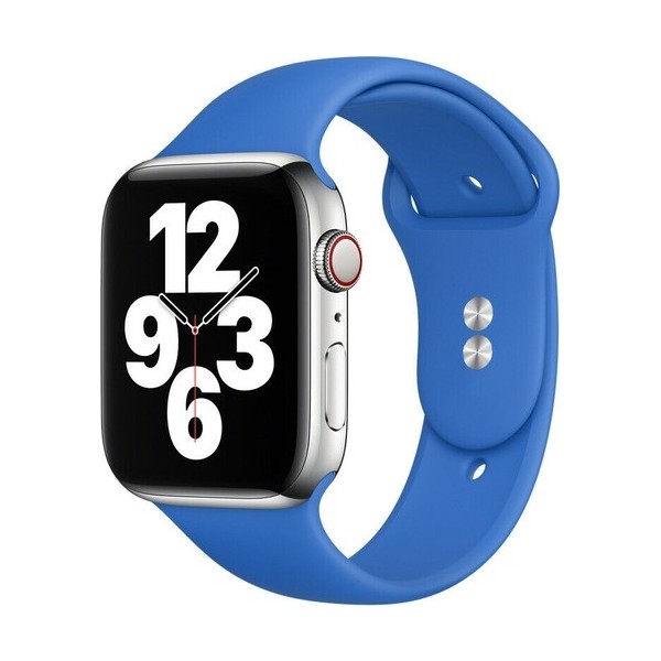 Mi7a Apple Watch Seri 7 6 5 4 3 2 Se 42MM / 44MM / 45MM Uyumlu Spor Silikon Kordon - Mavi Akıllı Saat Aksesuarı Fiyatı