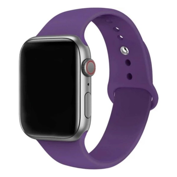 Mi7a Apple Watch Seri 7 6 5 4 3 2 Se 42MM / 44MM / 45MM Uyumlu Spor Silikon Kordon - Mor Akıllı Saat Aksesuarı Fiyatı