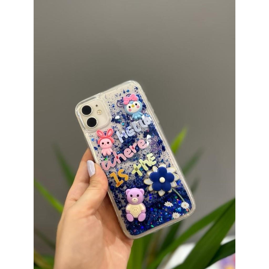 Mi7a Iphone 11 Uyumlu Sevimli Sulu Simli Ayıcıklı Kılıf - Mavi Cep Telefonu Kılıfı Fiyatı