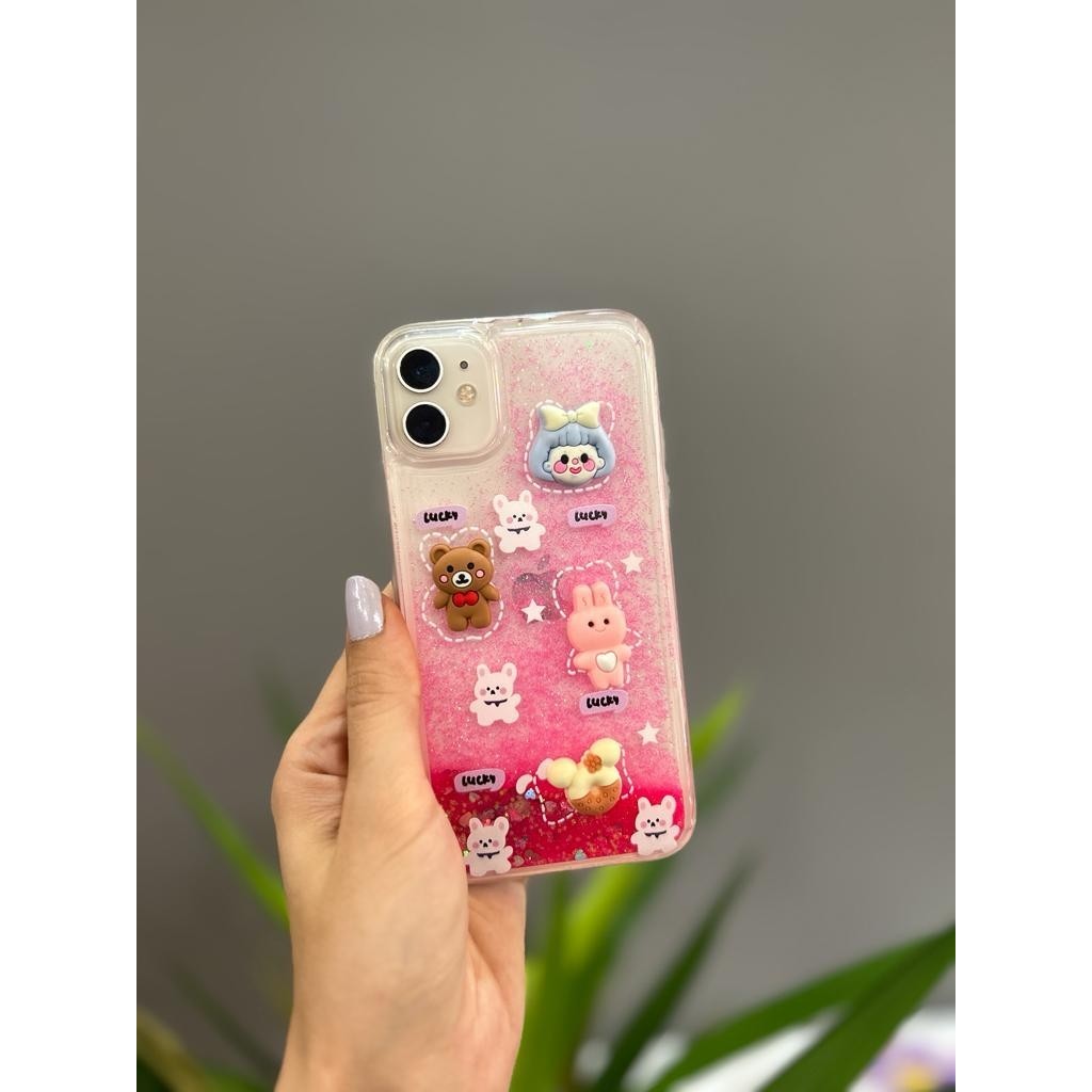 Mi7a Iphone 11 Uyumlu Sevimli Sulu Simli Ayıcıklı Kılıf - Pembe Cep Telefonu Kılıfı Fiyatı